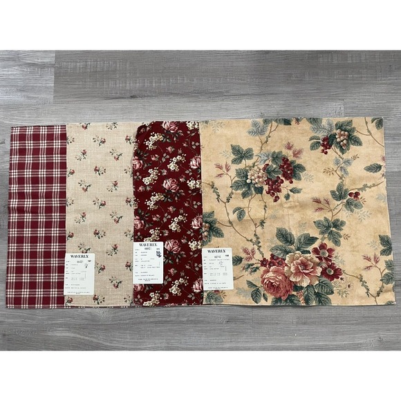 New‎ Vintage Waverly Upholstery Fabric 18x18 Samples Lot of 4 - Picture 1 of 9